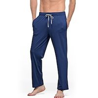 Voor heren Loungewear Pyjamabroek Lounge Broeken Effen Casual Comfortabel Huis Dagelijks Bed Polyester Comfort Zak Trekkoord Elastische taille Zomer Lente Zwart Wit Lightinthebox - thumbnail