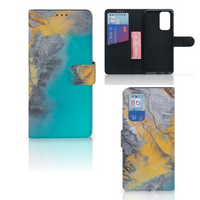 OnePlus 9 Pro Bookcase Marble Blue Gold - thumbnail