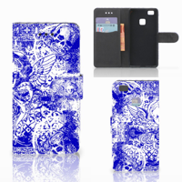 Telefoonhoesje met Naam Huawei P9 Lite Angel Skull Blauw