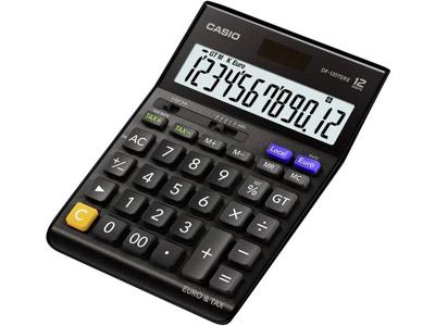 Casio DF-120TERII Bureaurekenmachine werkt op zonne-energie, werkt op batterijen Zwart Aantal displayposities: 12