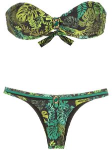 Amir Slama bikini à imprimé tropical - Vert