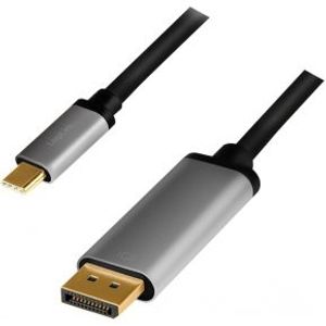 LogiLink CUA0100 tussenstuk voor kabels DisplayPort USB 3.2 Gen1 Type-C Zwart, Grijs