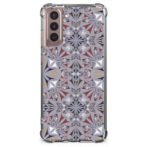 Samsung Galaxy S21 Plus Anti-Shock Hoesje Flower Tiles