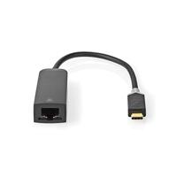 USB-netwerkadapter - USB 3.2 Gen 1-1000 Mbps - USB-C Male - RJ45 Female - 0.20 m - Rond - Verguld - Vertind-Koper - Antraciet - Doos