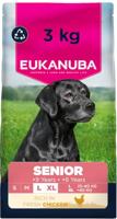 Eukanuba Senior Hondenvoer met verse kip voor grote rassen, premium droogvoer voor oudere honden, 3 kg