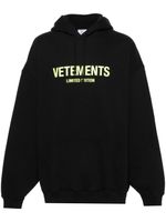 VETEMENTS hoodie à logo imprimé - Noir