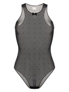 DSQUARED2 body en mesh à ornements strassés - Noir