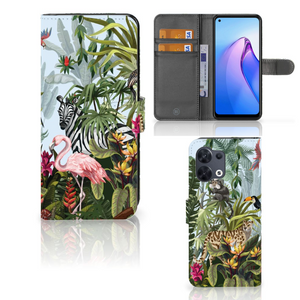 Telefoonhoesje met Pasjes voor OPPO Reno8 Jungle