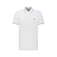 Lee regular fit polo met contrastbies wit