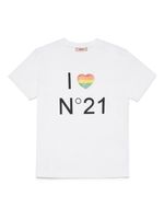 Nº21 Kids t-shirt en coton à logo imprimé - Blanc