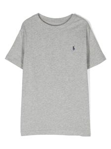 Ralph Lauren Kids logo-embroidered cotton T-shirt - Gris