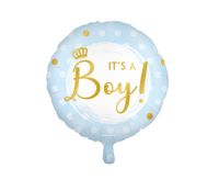 Folieballon Lichtblauw  'it's a boy!' (45cm) - thumbnail