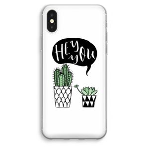 Hey you cactus: iPhone XS Max Transparant Hoesje