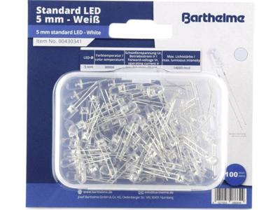 Barthelme LED-assortiment Koud-wit Rond 5 mm 14000 mcd 35 ° 20 mA 3 V Barthelme LED-assortiment Koud-wit Rond 5 mm 14000 mcd 35 ° 20 mA 3 V