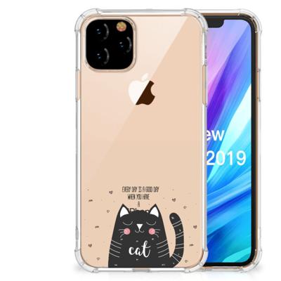 Apple iPhone 11 Pro Stevig Bumper Hoesje Cat Good Day Apple iPhone 11 Pro Stevig Bumper Hoesje Cat Good Day