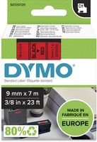 Dymo D1 tape 9 mm, zwart op rood