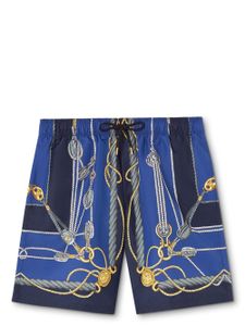 Versace short de bain à imprimé graphique Versace Nautical - Bleu