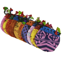 Vintage zijden tasje gemengde kleuren - 14x12 - Zijde (10 stuks) - S