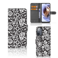 Motorola Moto G31 | G41 Hoesje Black Flowers