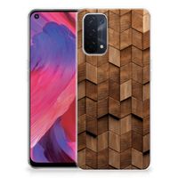 Bumper Hoesje voor OPPO A74 5G | A54 5G Wooden Cubes - thumbnail