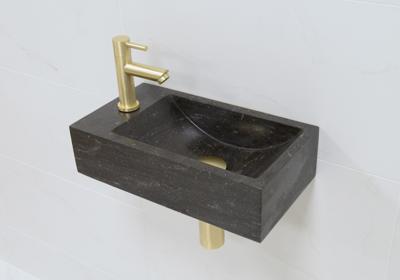 Lambini Designs Recto links natuursteen fonteinset met gouden kraan en toebehoren Lambini Designs Recto links natuursteen fonteinset met gouden kraan en toebehoren