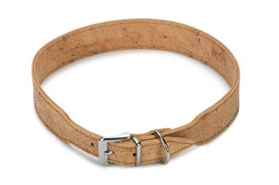 Beeztees cork - halsband hond - leer - naturel - 65 cm x 35 mm