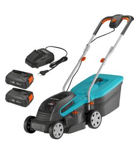 GARDENA PowerMax 32/36V P4A Ready-To-Use-Set Grasmaaier Accu Incl. 2 accus, Incl. oplader, Met graskam, Instelbare maaihoogte 18 V Snijbreedte max. 32 cm