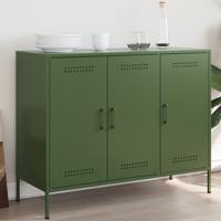 Dressoir 100,5x39x79 cm koudgewalst staal olijfgroen - thumbnail