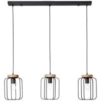 Brilliant Tosh 99503/66 Hanglamp E27 Hout (donker), Zwart (korund) - thumbnail