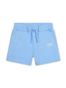 Kenzo Kids short en coton à logo imprimé - Bleu