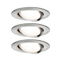 Paulmann 93465 Inbouwlamp Set van 3 stuks LED GU10 19.5 W Metaal (geborsteld) - thumbnail