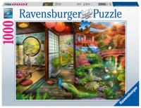 Ravensburger puzzel 1000 stukjes theehuis in Japanse tuin