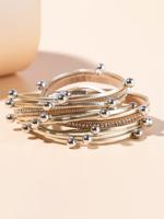 Retro Strass Metaal Bal PU Armband