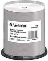 Verbatim CD-R 700MB - 52x brandsnelheid, Thermisch bedrukbaar, DateLifePlus, 100 Pack Spindle