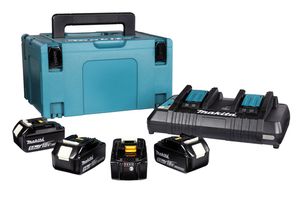 Makita Accessoires 18V Li-Ion accu starterset 197626-8 (4x BL1850B 5.0Ah) + duolader DC18RD in Mbox - 197626-8