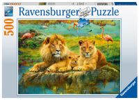 Ravensburger puzzel 500 stukjes Leeuwen in de savanne - thumbnail