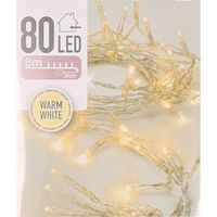 6x Kerstverlichting op batterij warm wit 80 lampjes