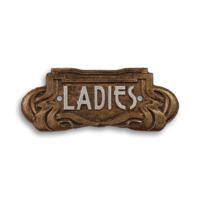 GIETIJZEREN ART NOUVEAU "DAMES" PLAQUETTE - thumbnail