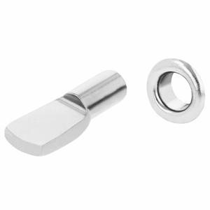 AMIG Kastplankdragers/steunen - 8x stuks - metaal - zilver - D5 x L20 mm