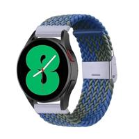 By Qubix - Compatible met Garmin Forerunner 55/245 / 645 - Braided nylon bandje - Groen/blauw - Compatible Garmin bandje - Bandbreedte: 20mm