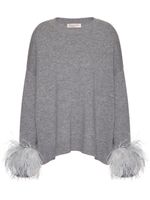 Valentino Garavani pull en laine à détails de plumes - Gris