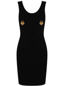 Moschino padlock-detail ribbed minidress - Noir