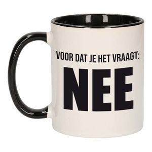 Voordat je het vraagt NEE collega mok / beker wit met zwart 300 ml