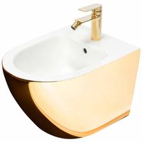 REA Carlo mini wandbidet 49.5 cm glans goud / wit