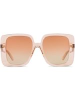 Gucci Eyewear lunettes de soleil oversize à monture carrée - Marron