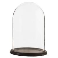 Clayre & Eef Stolp Ø 23x31 cm Bruin Hout Glas Rond Glazen Stolp