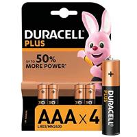 Duracell Plus Power AAA, 4 Stuk