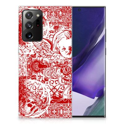 Silicone Back Case Samsung Galaxy Note20 Ultra Angel Skull Rood Silicone Back Case Samsung Galaxy Note20 Ultra Angel Skull Rood