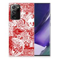 Silicone Back Case Samsung Galaxy Note20 Ultra Angel Skull Rood
