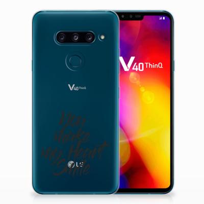LG V40 Thinq Siliconen hoesje met naam Heart Smile